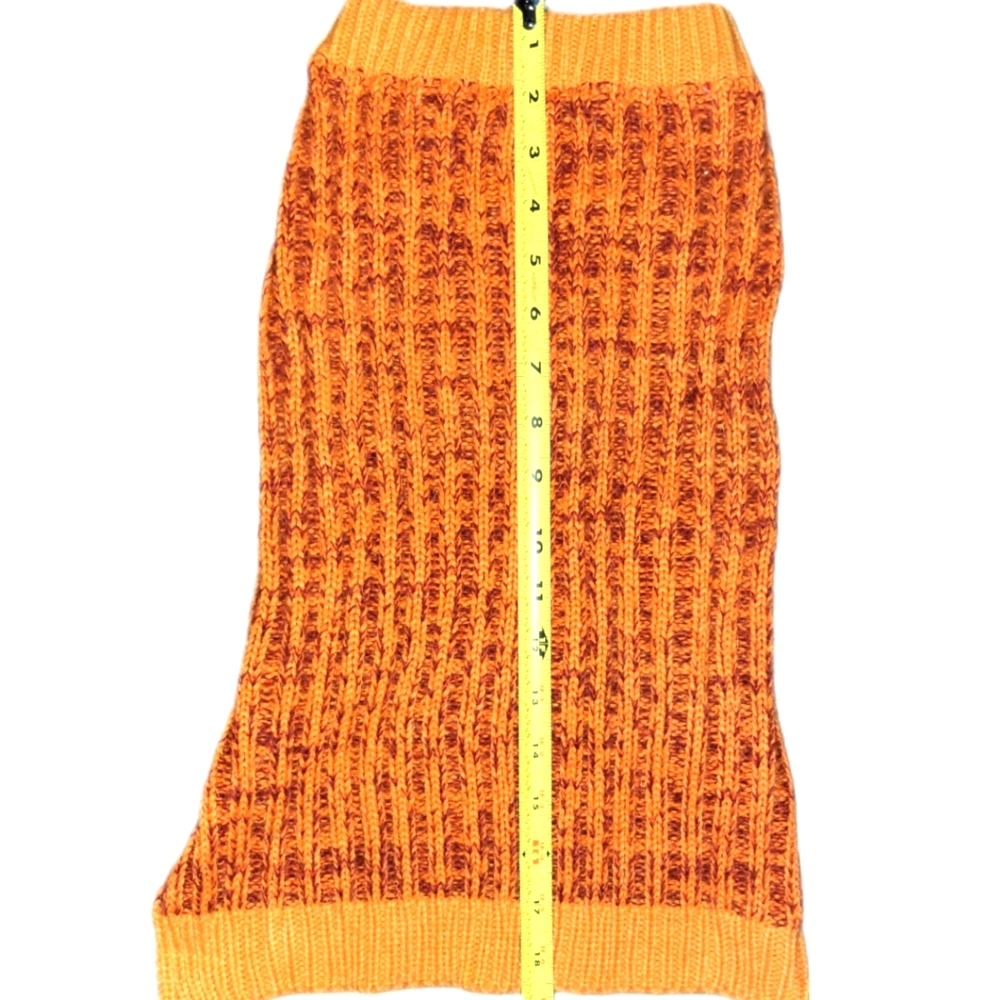 NWOT COSMOS DOG SWEATER STRETCH ORANGE RUST KNIT SZ L NEW
